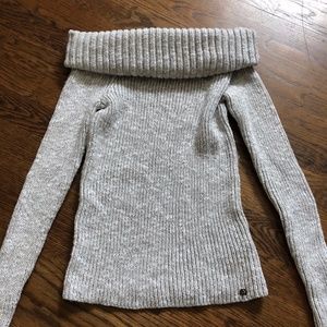 Hollister Off the Shoulder Grey Sweater
